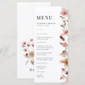 Rustieke Boho Bruiloftsmenu Menu (Voorkant / Achterkant)