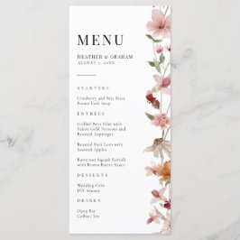 Rustieke Boho Bruiloftsmenu Menu