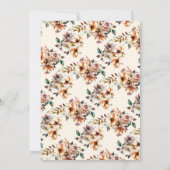 Rustieke Boho Bruine Bloemstuk Paard Bruiloft Borr Kaart (Achterkant)