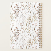 Rustieke Boho Bruine Herfst Botanische Bloem Blad  Planner (Achterkant)
