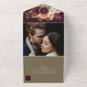 Rustieke Boho Burgundy All-in-One Uitnodiging (Buitenkant)