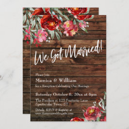 Rustieke Boho Burgundyrode Bloemen We Zijn Getrouw Kaart