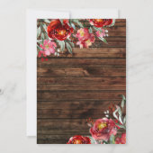 Rustieke Boho Burgundyrode Bloemen We Zijn Gevluch Kaart (Achterkant)