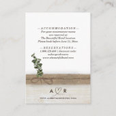 Rustieke Boho Burlap Wood Eucalyptus Wedding Detai Informatiekaartje (Achterkant)