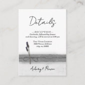 Rustieke Boho Burlap Wood Lavendel Wedding Details Informatiekaartje (Voorkant)