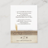 Rustieke Boho Burlap Wood Pampass Wedding Details Informatiekaartje (Achterkant)