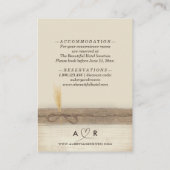 Rustieke Boho Burlap Wood Pampass Wedding Details Informatiekaartje (Achterkant)