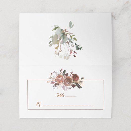 Rustieke Boho Butter Rum Rust Place Cards Plaatskaartje (Buitenkant ongevouwen)