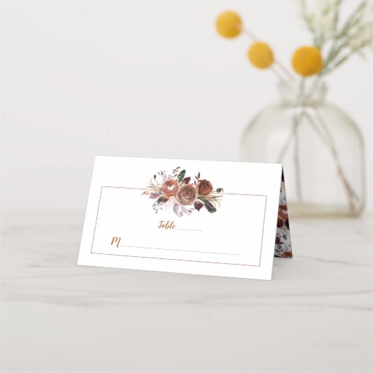 Rustieke Boho Butter Rum Rust Place Cards Plaatskaartje (Voorkant)