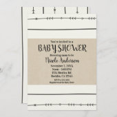 Rustieke Boho Chic Baby shower Modern Kraft Minima Kaart (Voorkant / Achterkant)