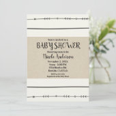 Rustieke Boho Chic Baby Shower Moderne Kraft Minim Kaart (Staand voorkant)