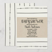 Rustieke Boho Chic Baby Shower Moderne Kraft Minim Kaart (Voorkant / Achterkant)