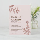 Rustieke Boho Chic Boheemse thema bruiloft uitnodi Kaart (Staand voorkant)