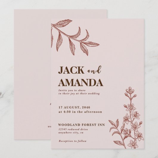 Rustieke Boho Chic Boheemse thema bruiloft uitnodi Kaart (Voorkant / Achterkant)