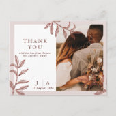 Rustieke Boho Chic Fotobruiloft Dank u Briefkaart (Voorkant)