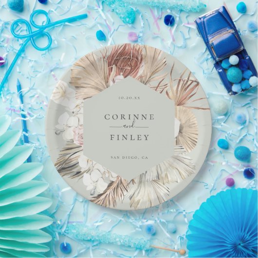 Rustieke Boho-Chic gepersonaliseerd Papieren Bordje (Feest)