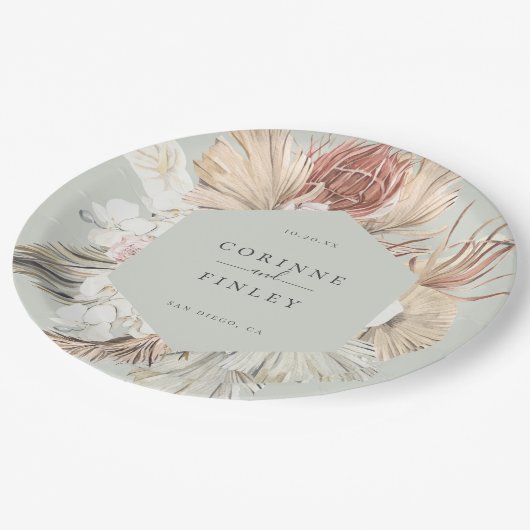 Rustieke Boho-Chic gepersonaliseerd Papieren Bordje (Gekanteld)