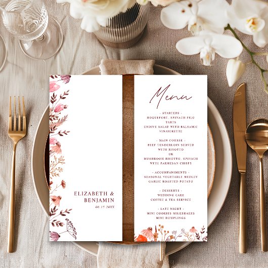 Rustieke Boho Chic Herfst Wilde Bloemen Bloemstuk  Menu