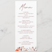 Rustieke Boho Chic Herfst Wilde Bloemen Bloemstuk  Menu (Voorkant)