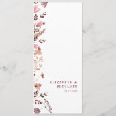 Rustieke Boho Chic Herfst Wilde Bloemen Bloemstuk  Menu (Achterkant)