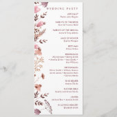 Rustieke Boho Chic Herfst Wilde Bloemen Bruiloft Programmakaart (Achterkant)