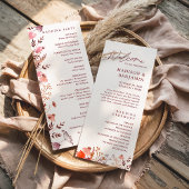 Rustieke Boho Chic Herfst Wilde Bloemen Bruiloft Programmakaart