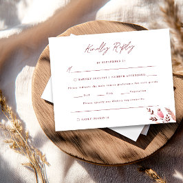Rustieke Boho Chic Herfst Wilde Bloemen Trouw RSVP Kaartje