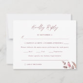 Rustieke Boho Chic Herfst Wildflower Wedding RSVP  Kaartje (Voorkant)