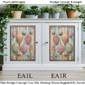 Rustieke Boho Chic Kerst Ornamente EA1L Decoupage Tissuepapier
