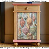 Rustieke Boho Chic Kerst Ornamente EA1R Decoupage Tissuepapier