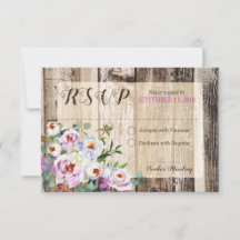 Rustieke Boho Chic Peony Floral RSVP-kaart