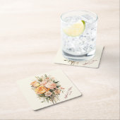 Rustieke Boho Chic Perzik Bloem Tas Kartonnen Onderzetters (Insitu)