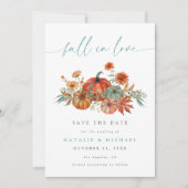 Rustieke Boho Chic Pompoen Herfst Bruiloft Save The Date (Voorkant)