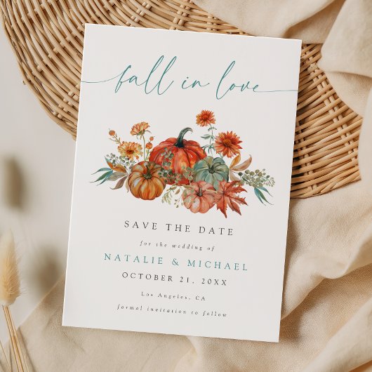 Rustieke Boho Chic Pompoen Herfst Bruiloft Save The Date