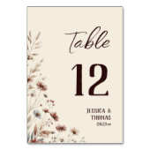 Rustieke Boho Chic Waterverf Wildflowers Wedding Kaart (Achterkant)