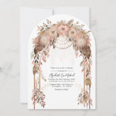 Rustieke Boho Chic Westerne bruiloft QR-code Kaart (Voorkant)