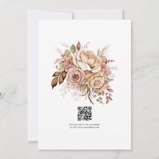 Rustieke Boho Chic Westerse Trouw Cowboy QR Code Save The Date (Achterkant)