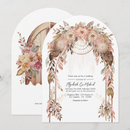 Rustieke Boho Chic Westerse Trouw QR Code Kaart