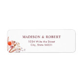 Rustieke Boho Chic Wilde Bloem Bruiloft Retouradre Etiket (Voorkant)