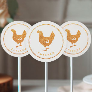 Rustieke Boho Chic Wilde Bloemen Kip Maaltijd Keuz Ronde Sticker