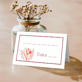 Rustieke Boho Chic Wilde Bloemen Trouw Tafel Numme Plaatskaartje
