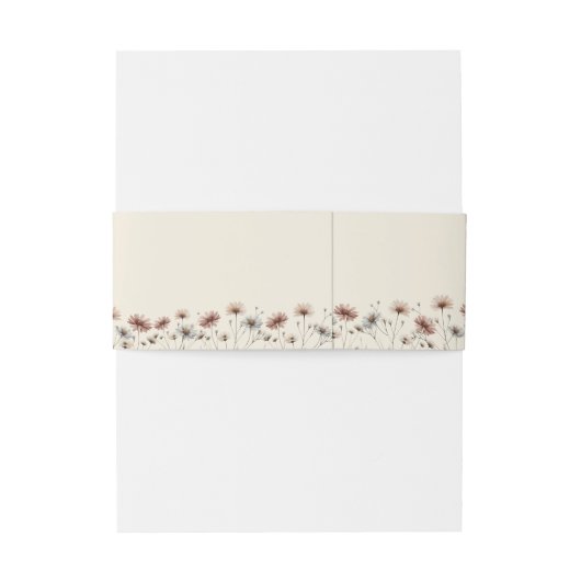 Rustieke Boho Chic Wildflowers Cream Wedding Uitnodigingen Wikkel (Achterkant Voorbeeld)