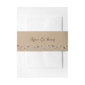 Rustieke Boho Chic Wildflowers Mocha Tan Wedding Uitnodigingen Wikkel (Voorkant Voorbeeld)