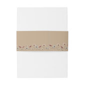 Rustieke Boho Chic Wildflowers Mocha Tan Wedding Uitnodigingen Wikkel (Achterkant Voorbeeld)