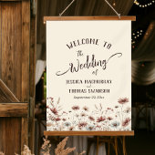 Rustieke Boho Chic Wildflowers Wedding Welkom Hangend Wandkleed