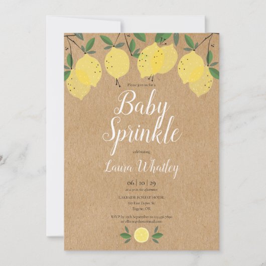 Rustieke Boho Citroenen Baby Shower Kaart (Voorkant)