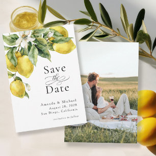 Rustieke Boho citroenen foto Save the Date Kaart