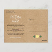 Rustieke Boho Citroenen Verander De Datum Uitgeste Briefkaart (Achterkant)