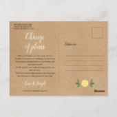 Rustieke Boho Citroenen Verander De Datum Uitgeste Briefkaart (Achterkant)