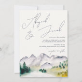 Rustieke boho Colorado berg bestemming bruiloft Kaart (Voorkant)